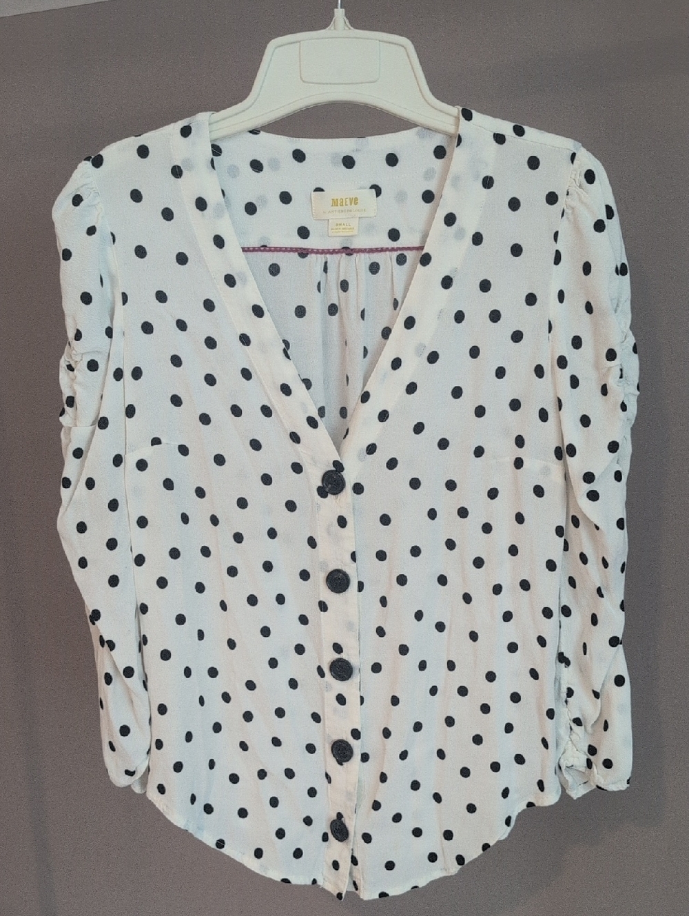 Maeve By Anthropologie Polka Dot Blouse